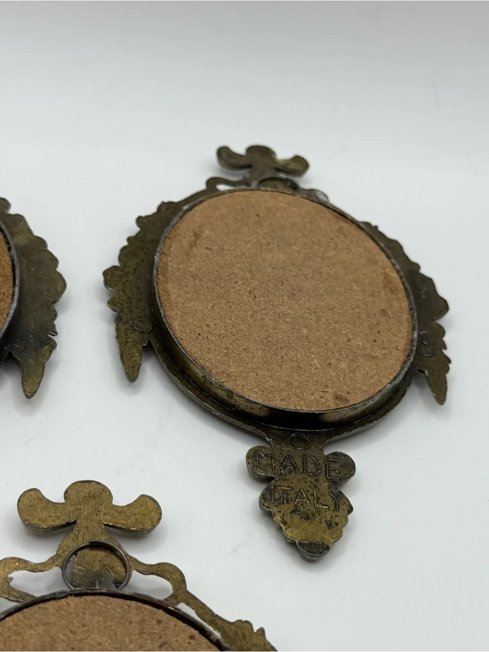 Made in Italy Antique-Style Bronze Oval Wall Mirror